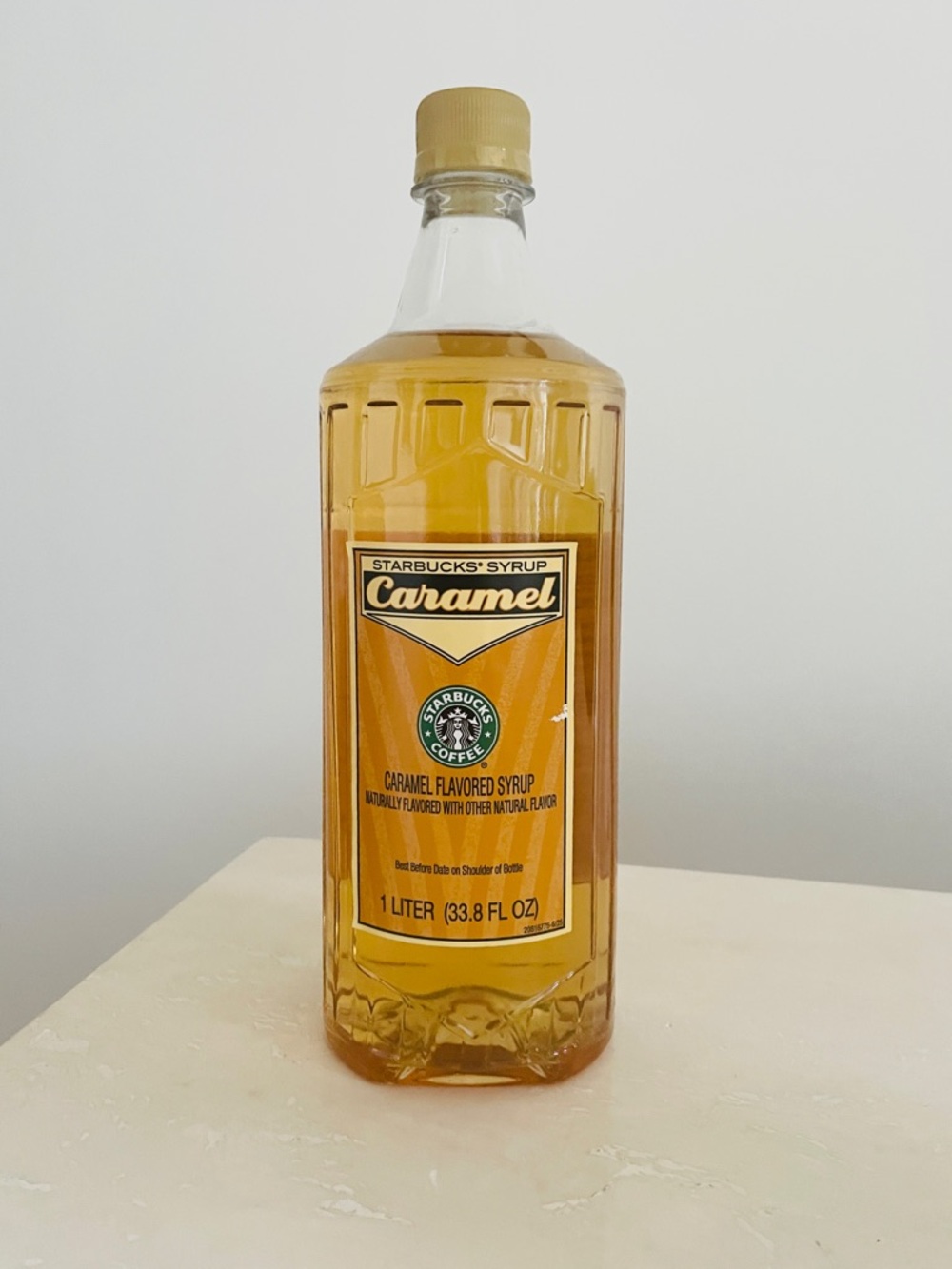 Sealed New Starbucks Caramel Flavored Coffee Drink Syrup 33.8 fl oz 1 Liter